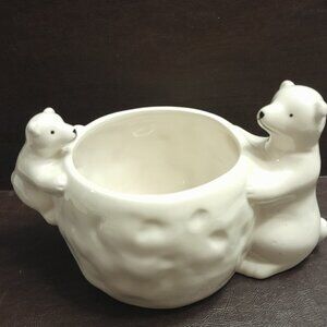 Harry & David Polar Bear & Cub Planter